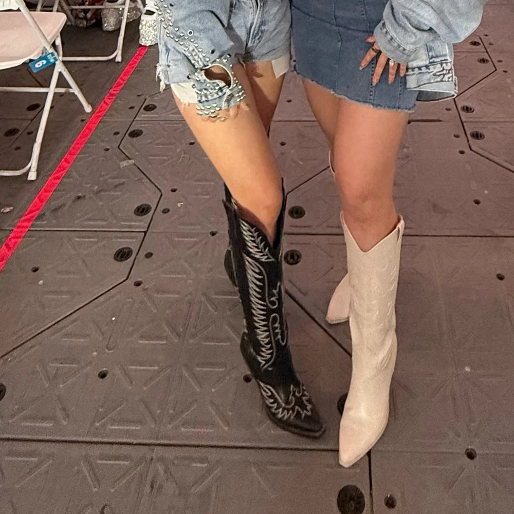 ASOS DESIGN / Chester contrast stitch western knee boot / black - Picture 14 of 17